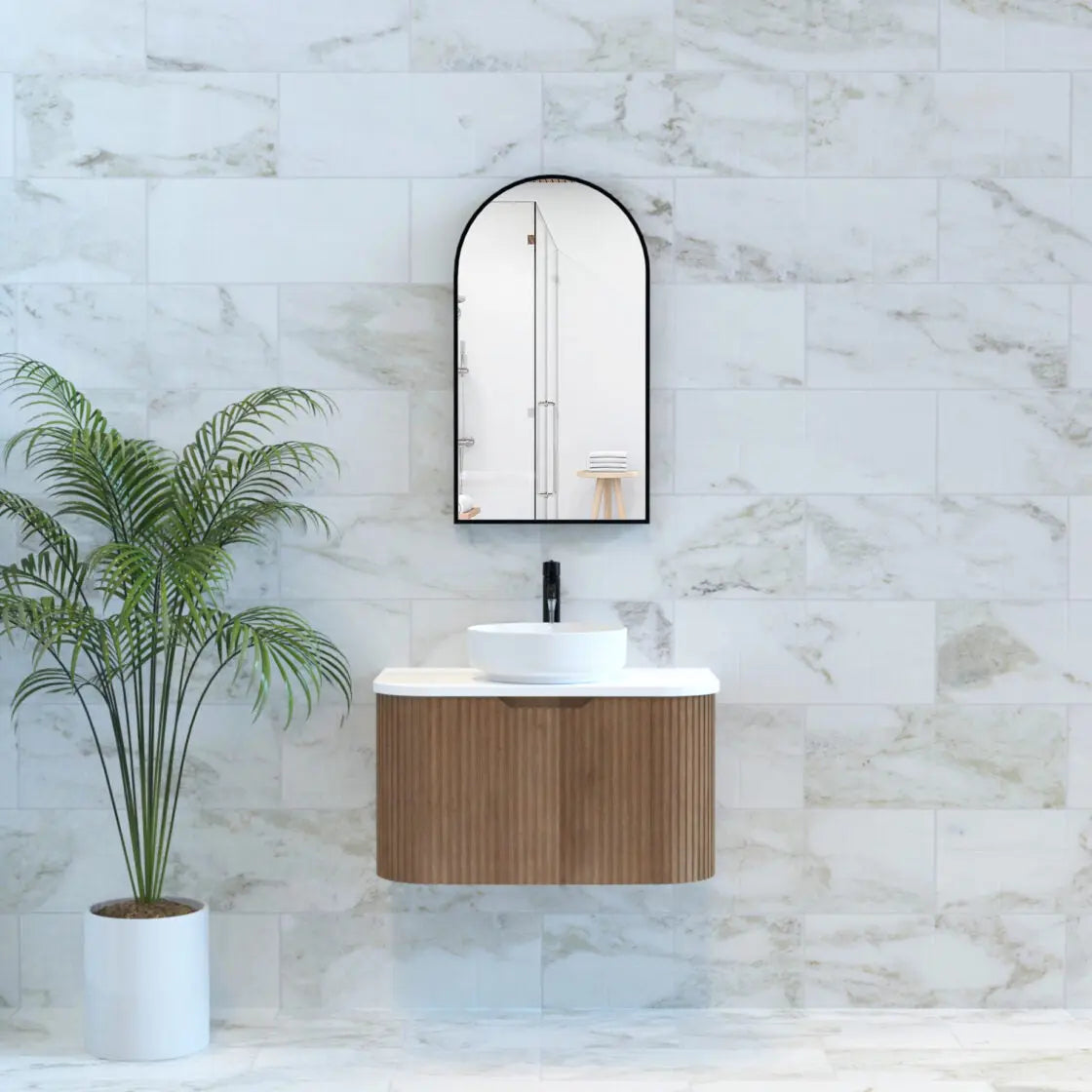 Curved-Vanities Aqualux Bathrooms