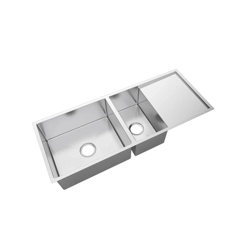 1.2mm Handmade Top/Undermount One And A Half Bowls Kitchen Sink 1160x460x230mm