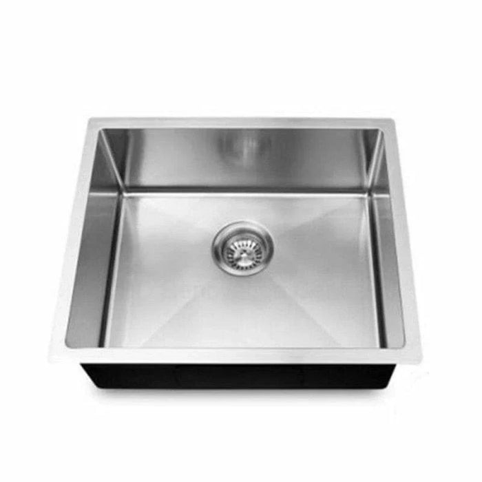 Chrome 440*440*205mm Kitchen Sink Round Corner Stainless Steel Single Bowl