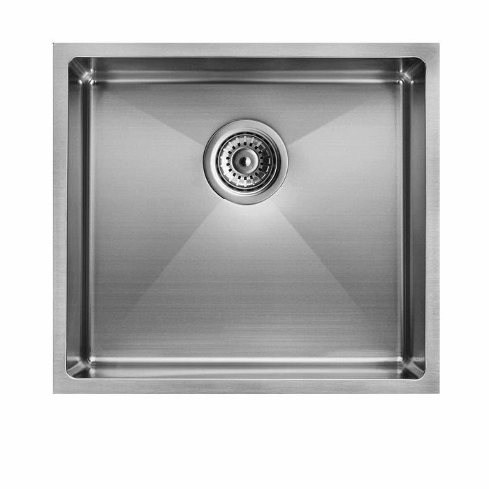 Chrome 440*440*205mm Kitchen Sink Round Corner Stainless Steel Single Bowl