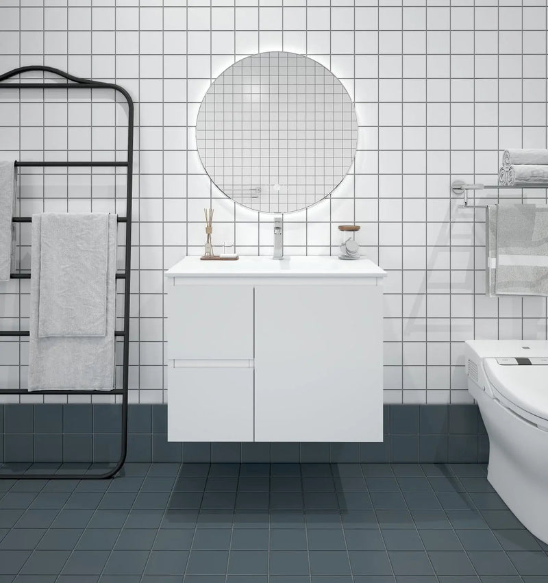 Mercio - BIANCA Wall Hung Vanity 750mm (Gloss White) - Aqualux Bathrooms