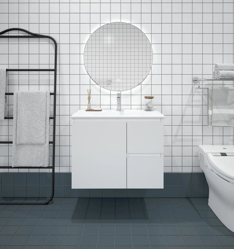 Mercio - BIANCA Wall Hung Vanity 750mm (Gloss White) - Aqualux Bathrooms