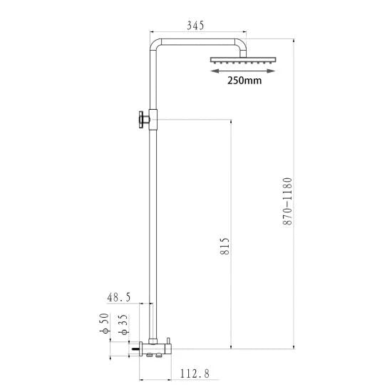 10" Round Shower Station Top/Bottom Inlet
