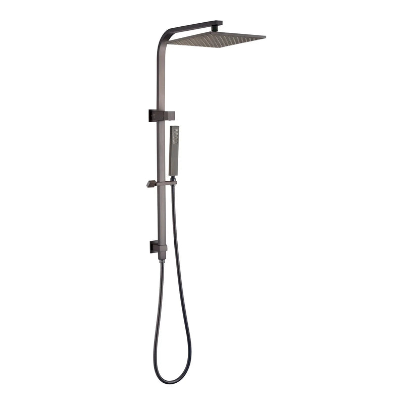 10" Square Gun Metal Grey Shower Station (Abs/Brass,Top Water Inlet)