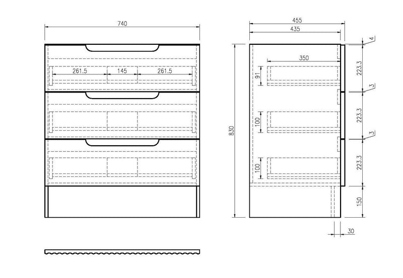 Fluted Rhea Floor Standing Vanity - Natural Oak (All Sizes)