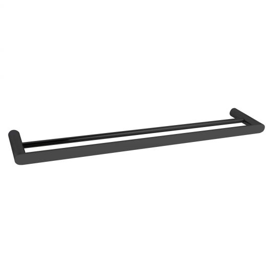 RUSHY Series Black Double Towel Rail 800mm