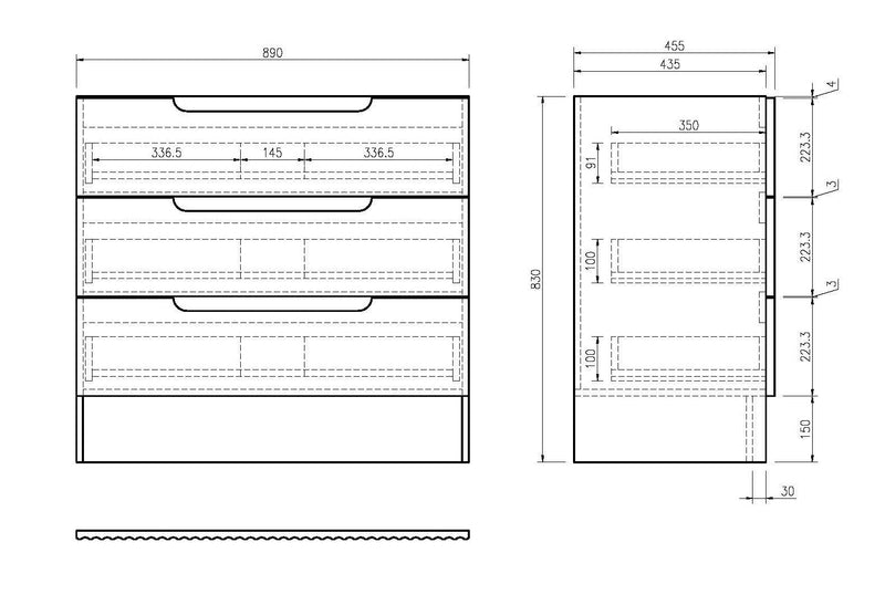 Fluted Rhea Floor Standing Vanity - Natural Oak (All Sizes)