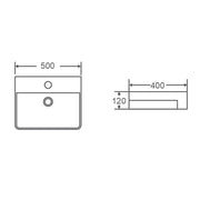 Riff 50M Semi Recess Basin - Aqualux Bathrooms- Mercio