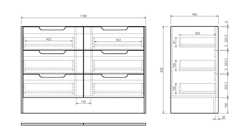 Fluted Rhea Floor Standing Vanity - Natural Oak (All Sizes)