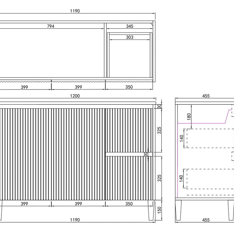 Brighton Freestanding Vanity 1200mm (Matte Black) - Aqualux Bathrooms- Poseidon