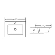 Mercio 600mm Slim Ceramic Top - Aqualux Bathrooms- Mercio