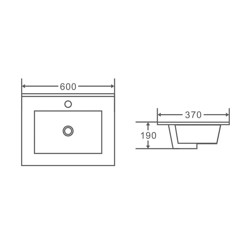 Mercio 600mm Slim Ceramic Top - Aqualux Bathrooms- Mercio