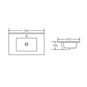 Mercio 750mm Ceramic Top - Aqualux Bathrooms- Mercio