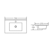 Mercio 750mm Slim Ceramic Top - Aqualux Bathrooms- Mercio