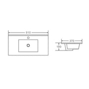 Mercio 900mm Slim Ceramic Top - Aqualux Bathrooms- Mercio