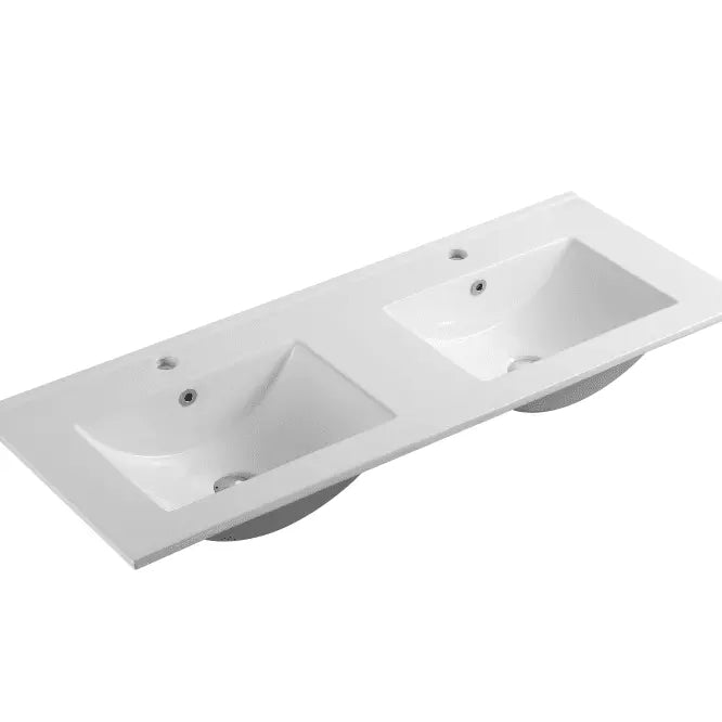 Mercio 1200mm Double Bowl Ceramic Top - Aqualux Bathrooms- Mercio