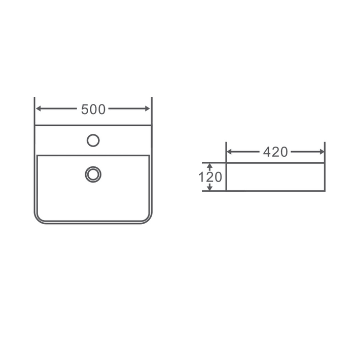 Vento 50M Wall-Hung Basin