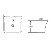 Zento 53S Wall Hung Basin - Aqualux Bathrooms- Mercio