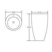 Zento 55 Ovular Pedestal Basin - Aqualux Bathrooms- Mercio
