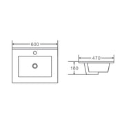 Mercio 600mm Ceramic Top - Aqualux Bathrooms- Mercio