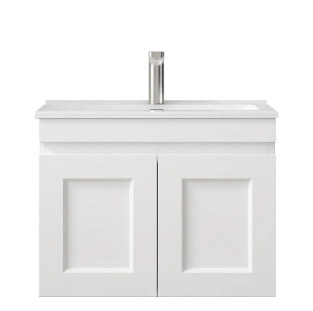 Otti Hampton Mark Ii Matte White 600mm Single Bowl Wall Hung Vanity