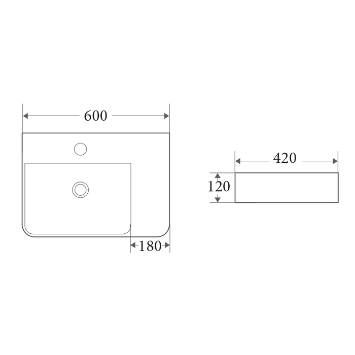 Vento 60MR Wall-Hung Basin