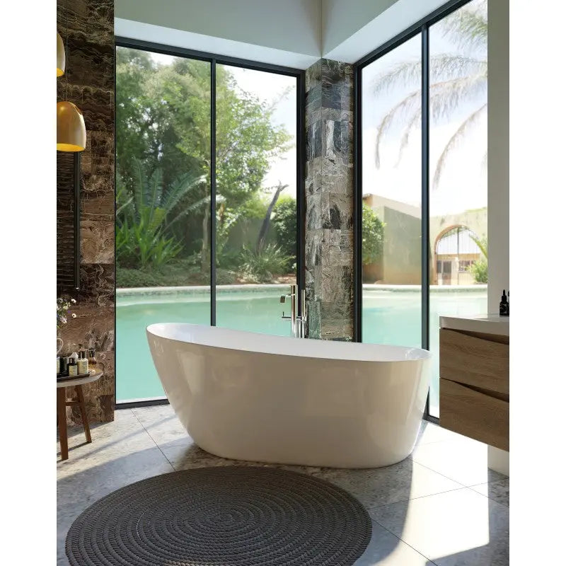 Belbagno - Belbagno Romano Freestanding Bathtub 1500mm - Semi Gloss White - Aqualux Bathrooms