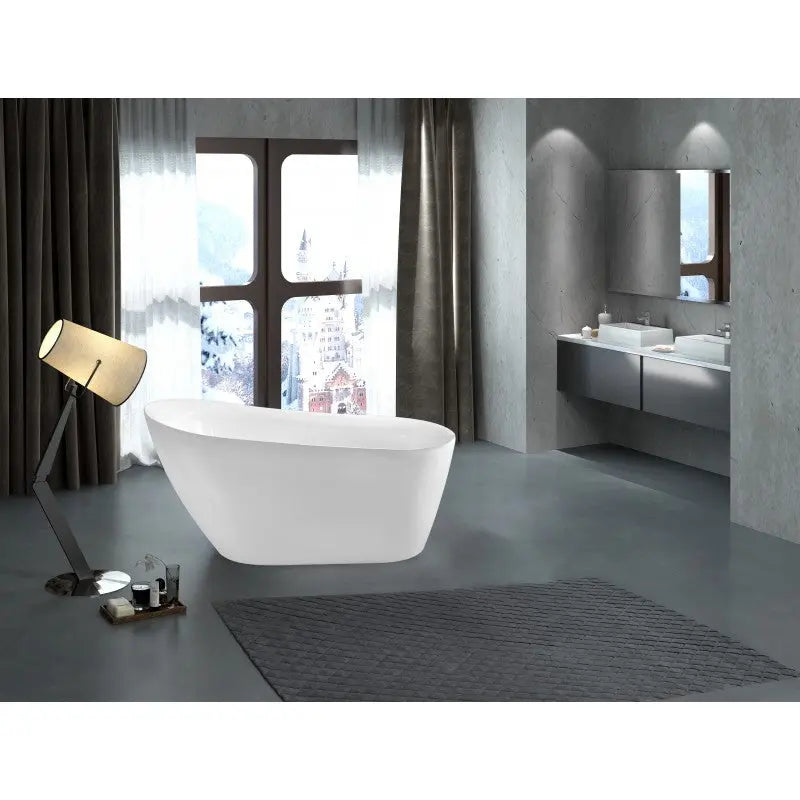 Belbagno - Belbagno Romano Freestanding Bathtub 1500mm - Semi Gloss White - Aqualux Bathrooms