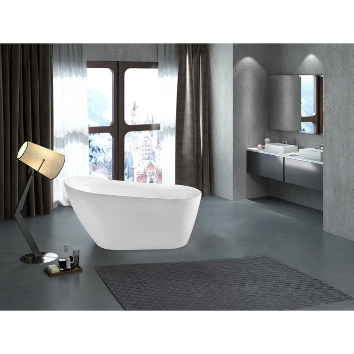 Belbagno Romano Freestanding Bathtub 1500mm - Semi Gloss White