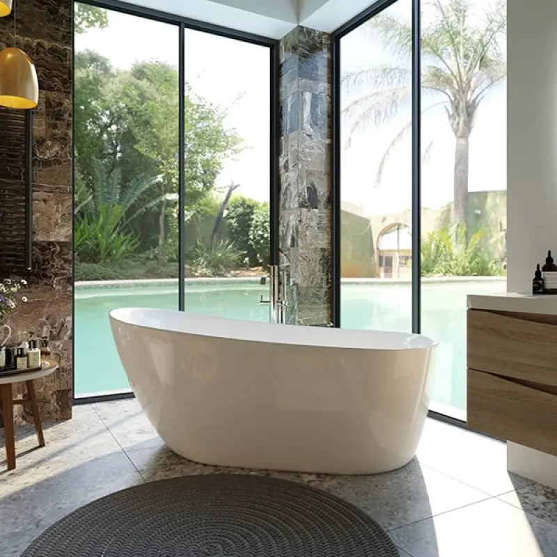 Belbagno - Belbagno Romano Freestanding Bathtub 1700mm - Semi Gloss White - Aqualux Bathrooms