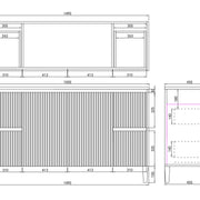 Brighton Freestanding Vanity 1500mm (Double Bowl/Matte Black) - Aqualux Bathrooms- Poseidon