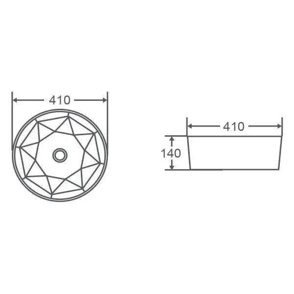 Trier Art Rose Gold with Matt Black Above Counter Round Basin - Aqualux Bathrooms- Mercio