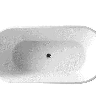 ISEO 1300mm Ultra-Slim Freestanding Gloss White Bathtub - Aqualux Bathrooms- Mercio