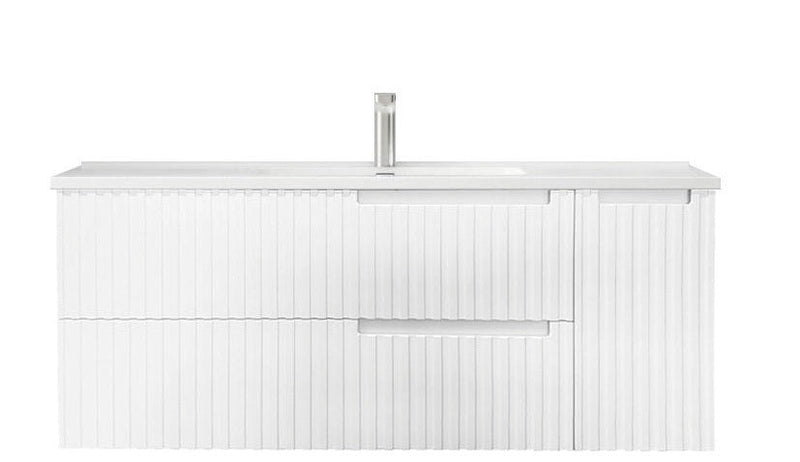 Otti Noosa Matte White 1200mm Single Bowl Floor Standing Vanity