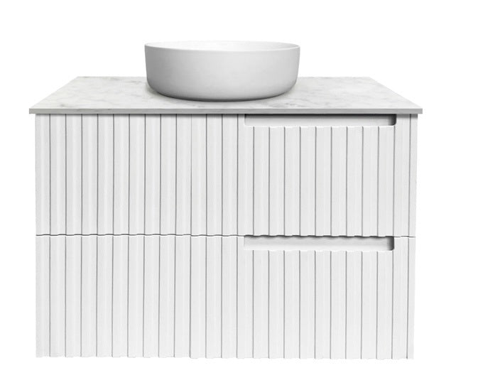 Otti Noosa Matte White 750mm Single Bowl Floor Standing Vanity