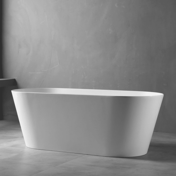 ISEO 1300mm Ultra-Slim Freestanding Gloss White Bathtub