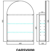Olivia Mirror Door Shaving Cabinet Arch 600mm - Aqualux Bathrooms- Poseidon