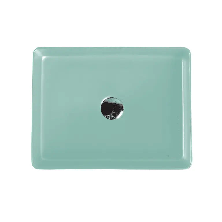 Etna Antique Green Above Counter Rectangular Basin - Aqualux Bathrooms- Mercio