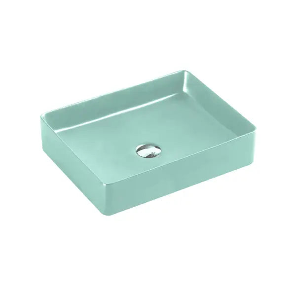 Etna Antique Green Above Counter Rectangular Basin - Aqualux Bathrooms- Mercio