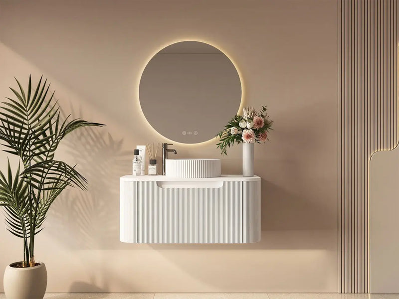 Mercio - Rome Wall Hung Vanity Matte White 900mm - Aqualux Bathrooms