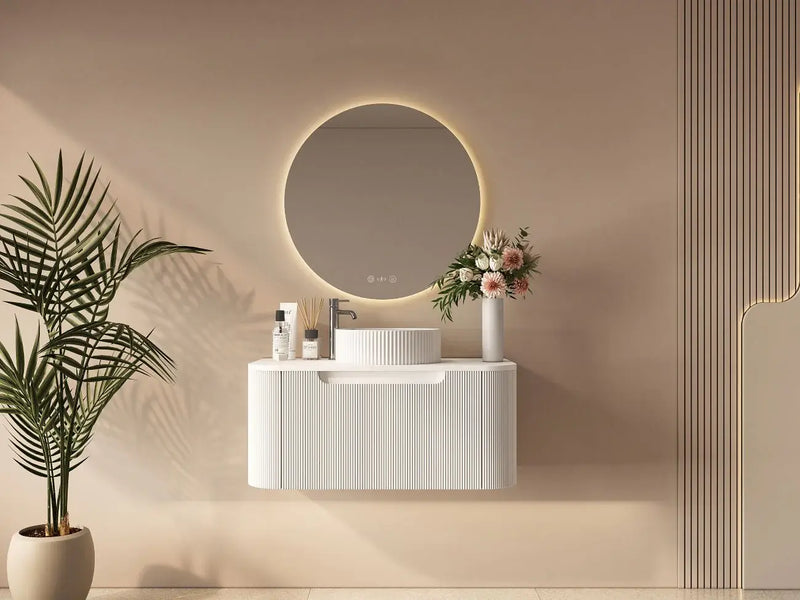 Mercio - Rome Wall Hung Vanity Matte White 750mm - Aqualux Bathrooms