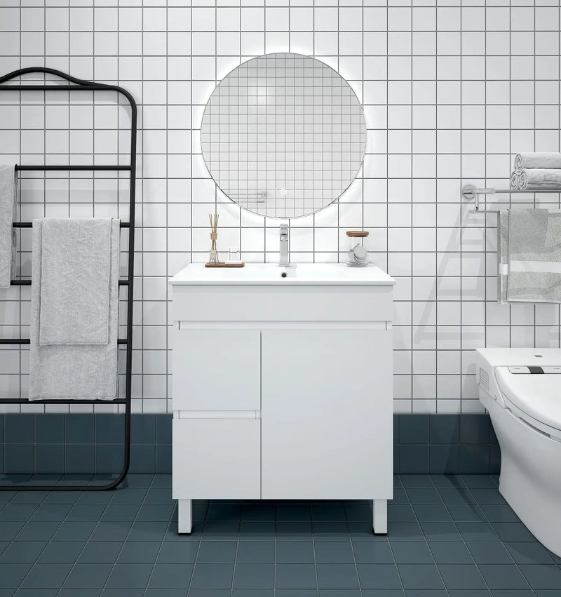 Mercio - BIANCA Slim Freestanding Vanity 750mm (Gloss White) - Aqualux Bathrooms
