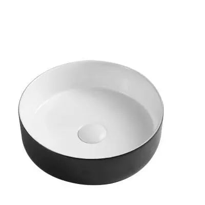 Sasso Black & White Above Counter Round Basin - Aqualux Bathrooms- Mercio