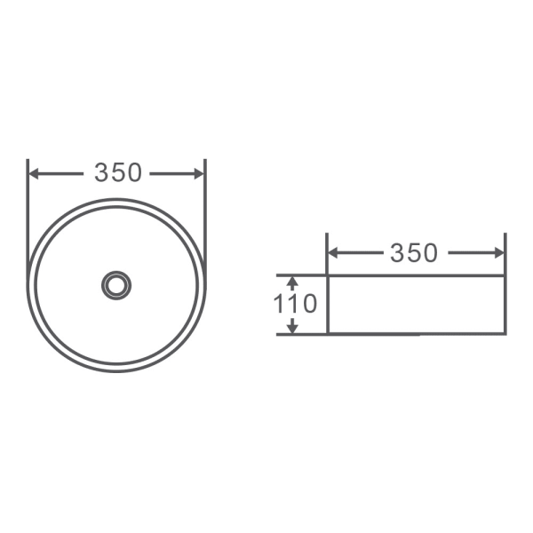 Sasso Nero Grey Above Counter Round Basin