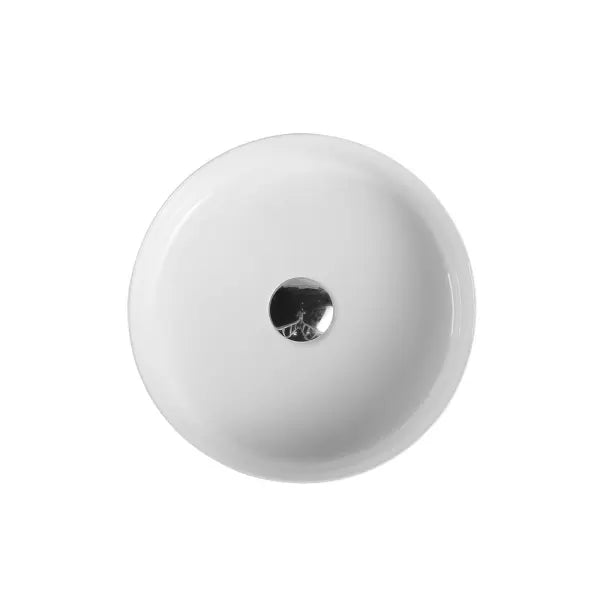 Sasso Touchline White Above Counter Round Basin - Aqualux Bathrooms- Mercio