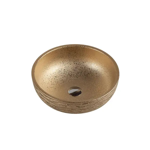 Trier 67 Art Gold Above Counter Round Basin - Aqualux Bathrooms- Mercio