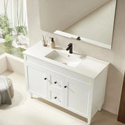 Harrington Freestanding Vanity 1200mm (Double Bowl/Matte White) - Aqualux Bathrooms- Poseidon