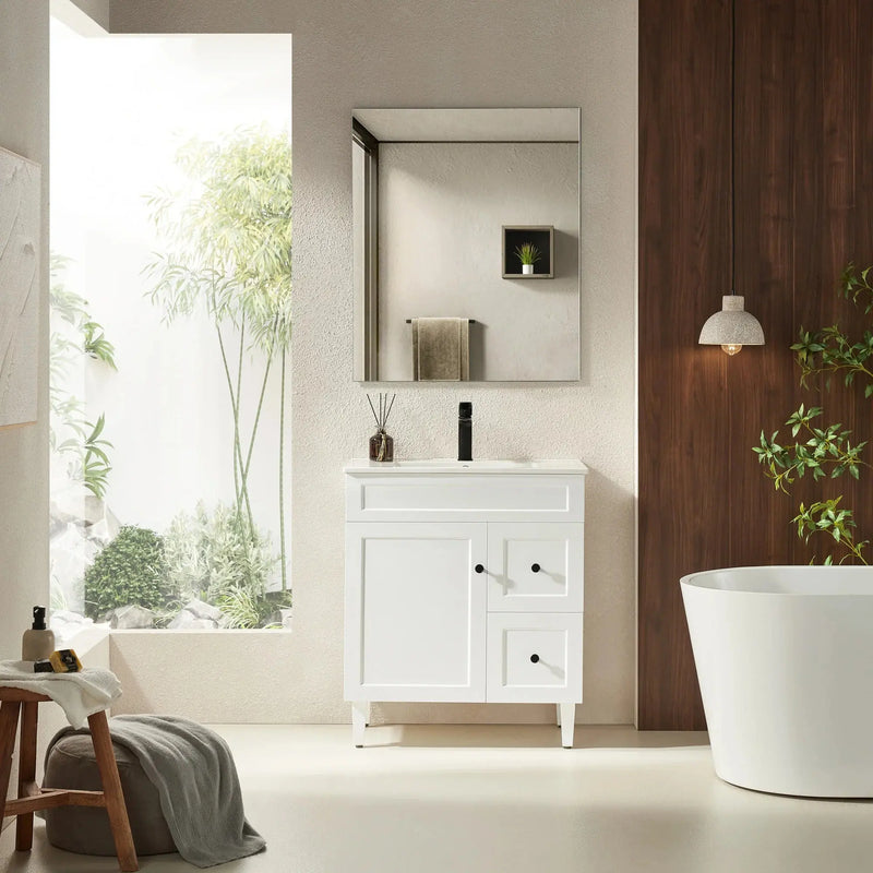 Harrington Freestanding Vanity 750mm (Matte White) - Aqualux Bathrooms- Poseidon