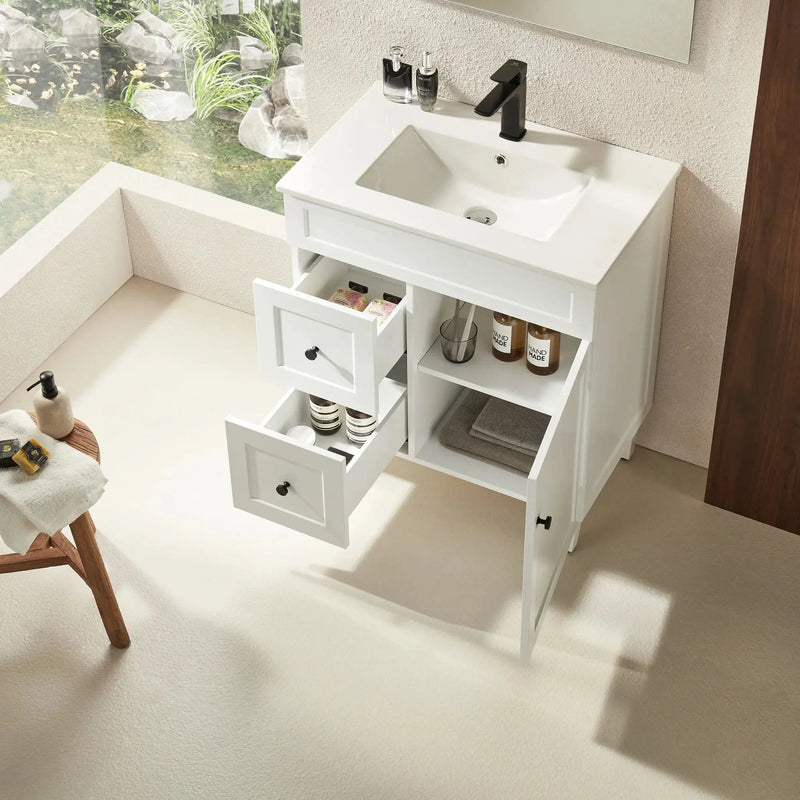 Harrington Freestanding Vanity 750mm (Matte White) - Aqualux Bathrooms- Poseidon