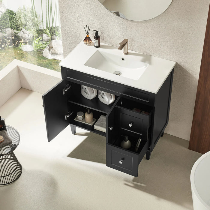 Harrington Freestanding Vanity 900mm (Matte Black)